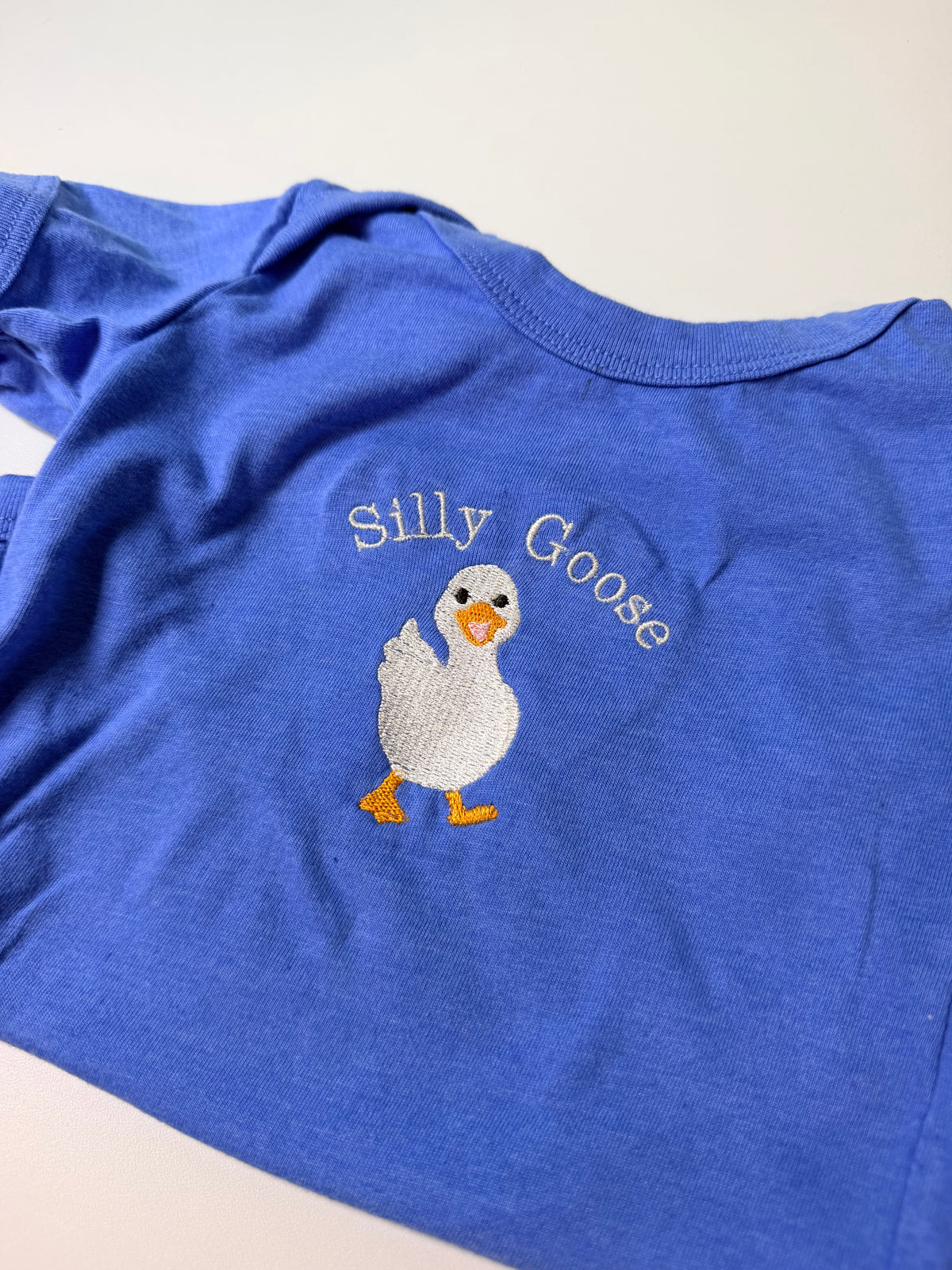 Silly Goose Embroidered Baby Bodysuit
