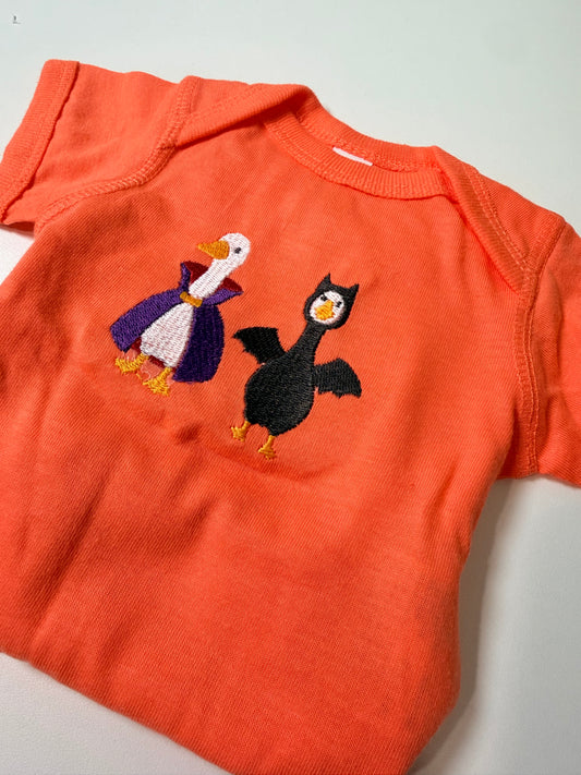 Halloween Silly Goose Embroidered Baby Bodysuit