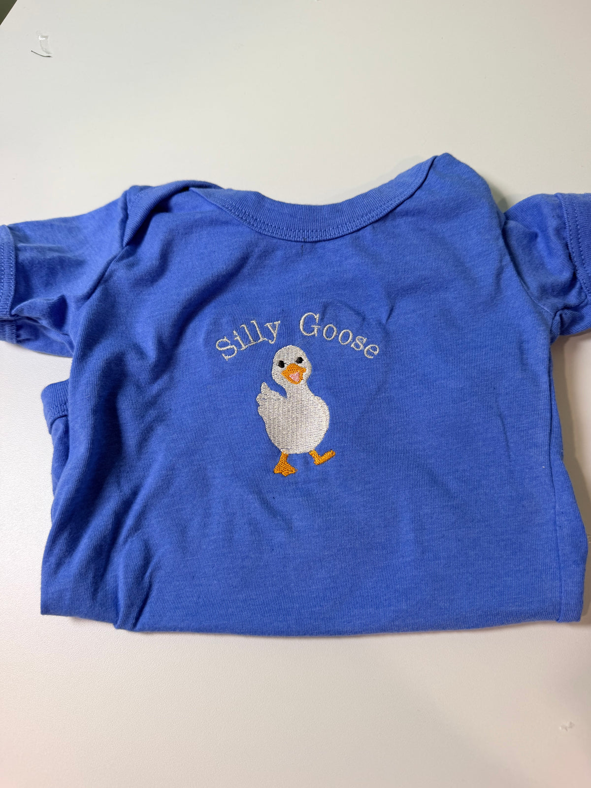 Silly Goose Embroidered Baby Bodysuit